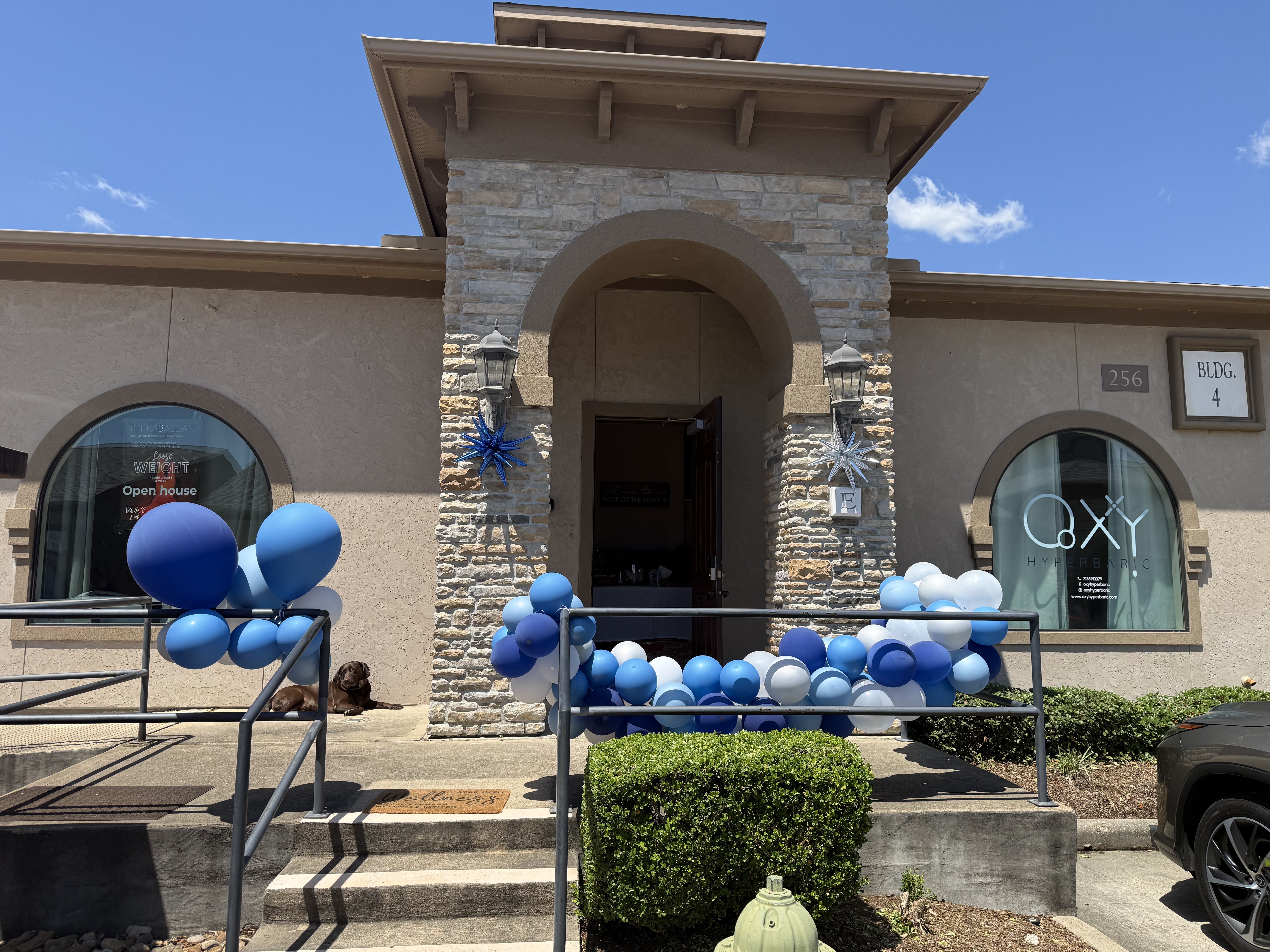 OxyHyperbaric clinic entrance decorated for open house